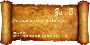 Zsivanovics Balázs névjegykártya